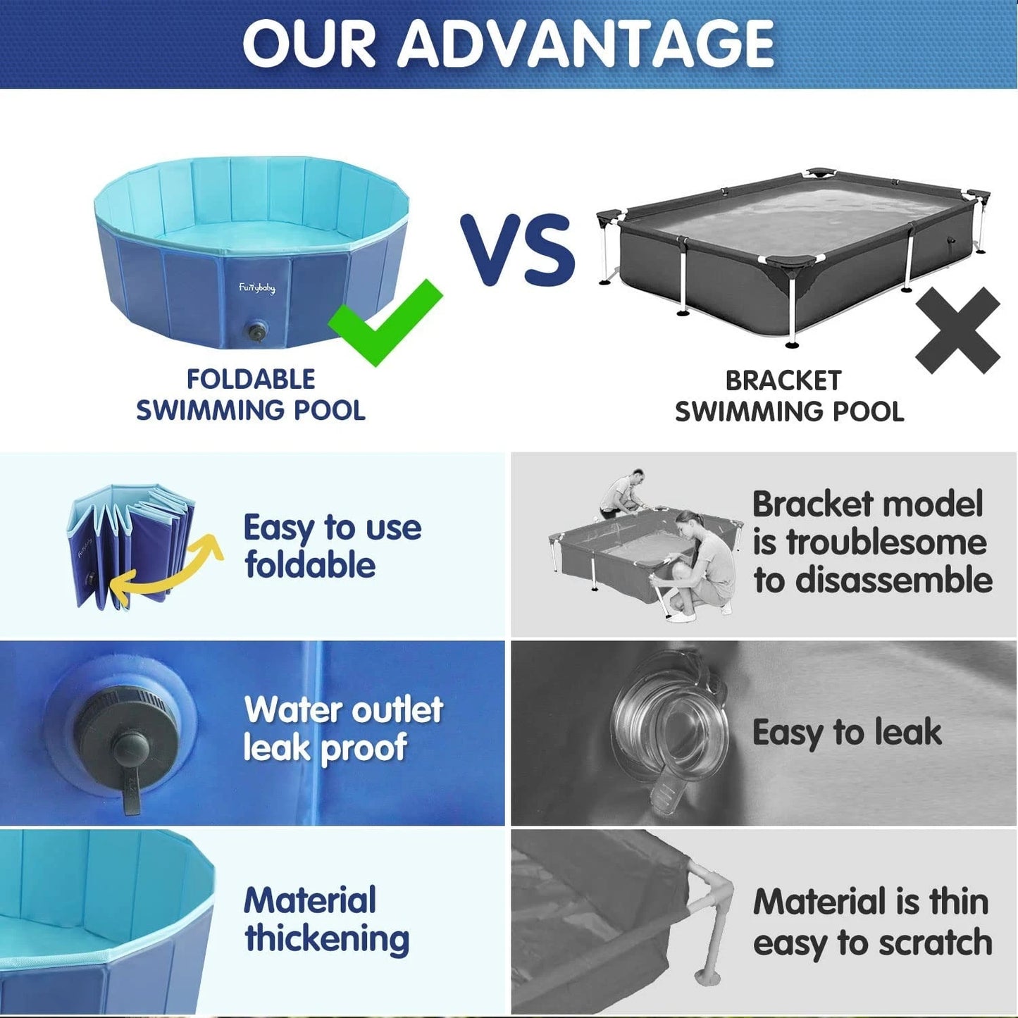 Foldable Dog Pool for Outdoor