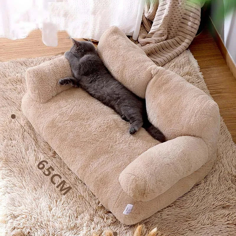 Cama de felpa para gatos de invierno