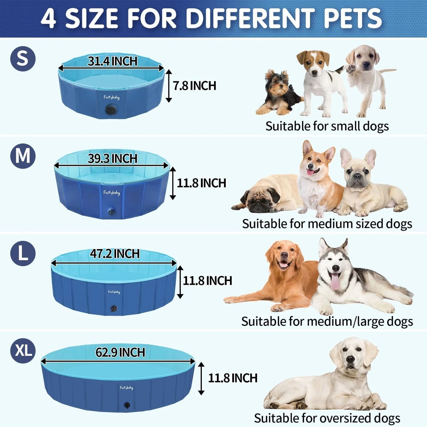 Foldable Dog Pool for Outdoor