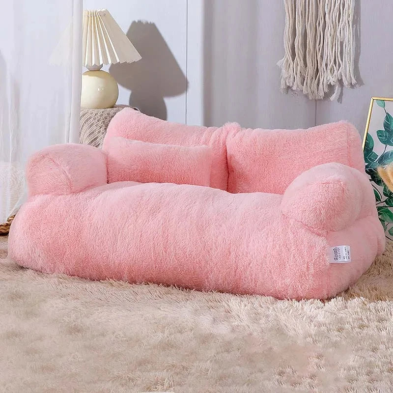 Cama de felpa para gatos de invierno