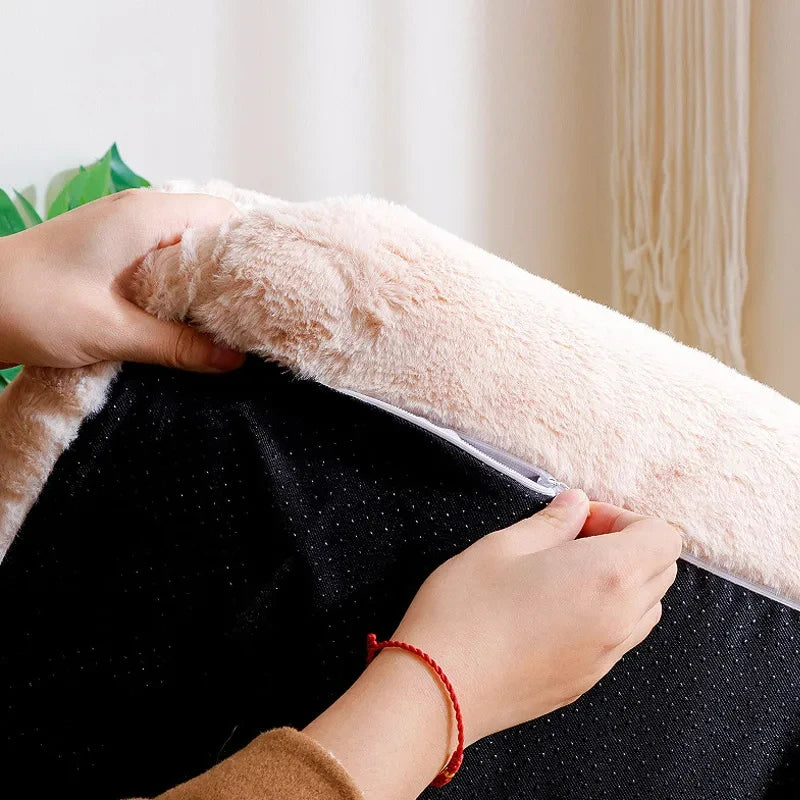 Cama de felpa para gatos de invierno