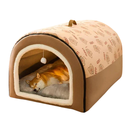 Cozy Enclosed Dog House Kennel