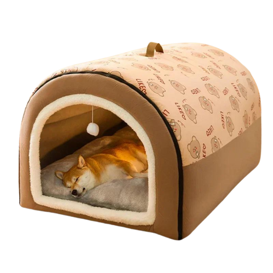 Cozy Enclosed Dog House Kennel