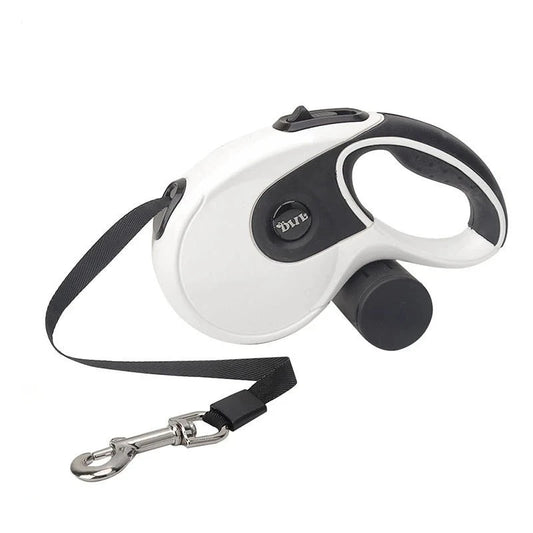 Retractable Dog Leash Roulette with Poop Bag Dispenser