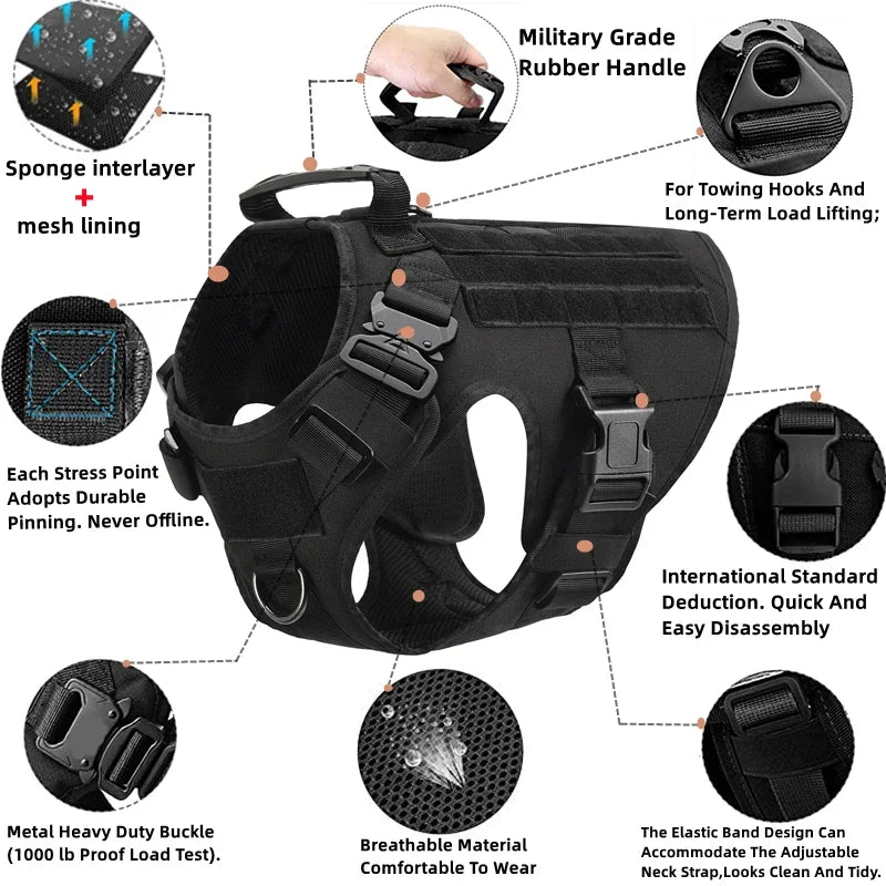 Reflective Tactical Dog Harness