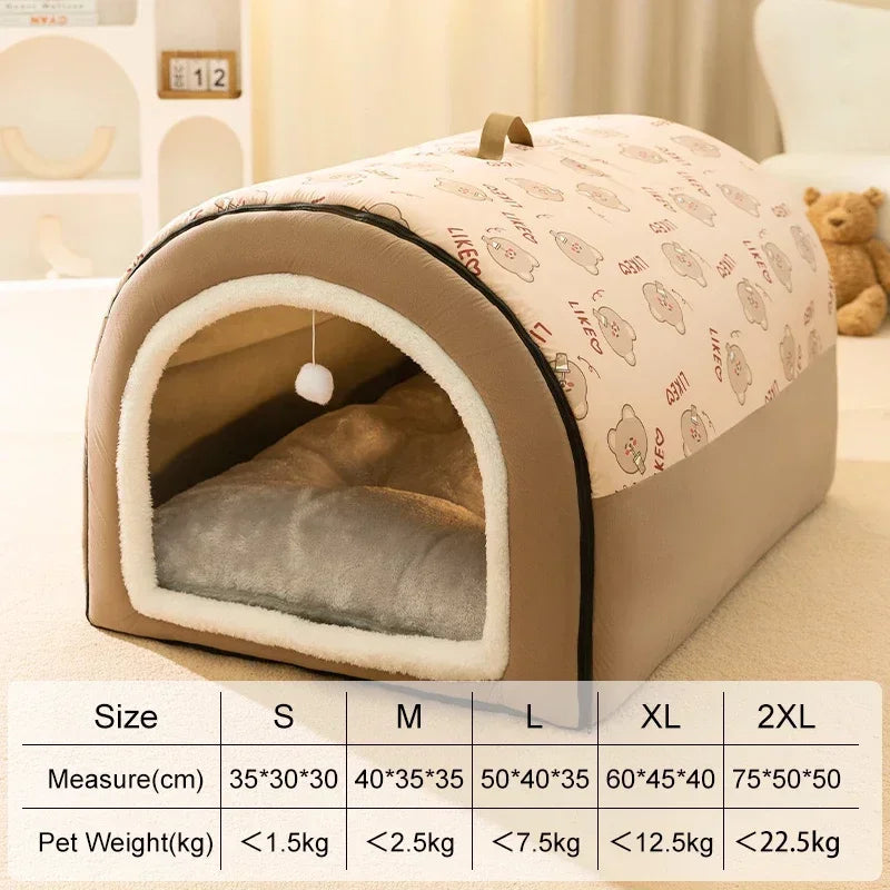 Cozy Enclosed Dog House Kennel