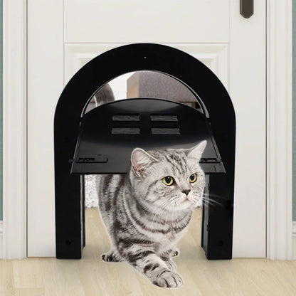 Puerta mosquitera magnética para mascotas con ventana 