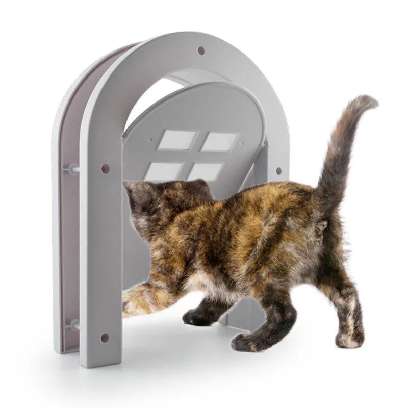 Puerta mosquitera magnética para mascotas con ventana 