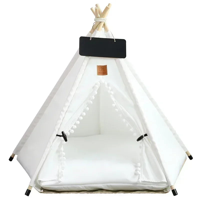 Portable Pet Teepee Tent with Cushion