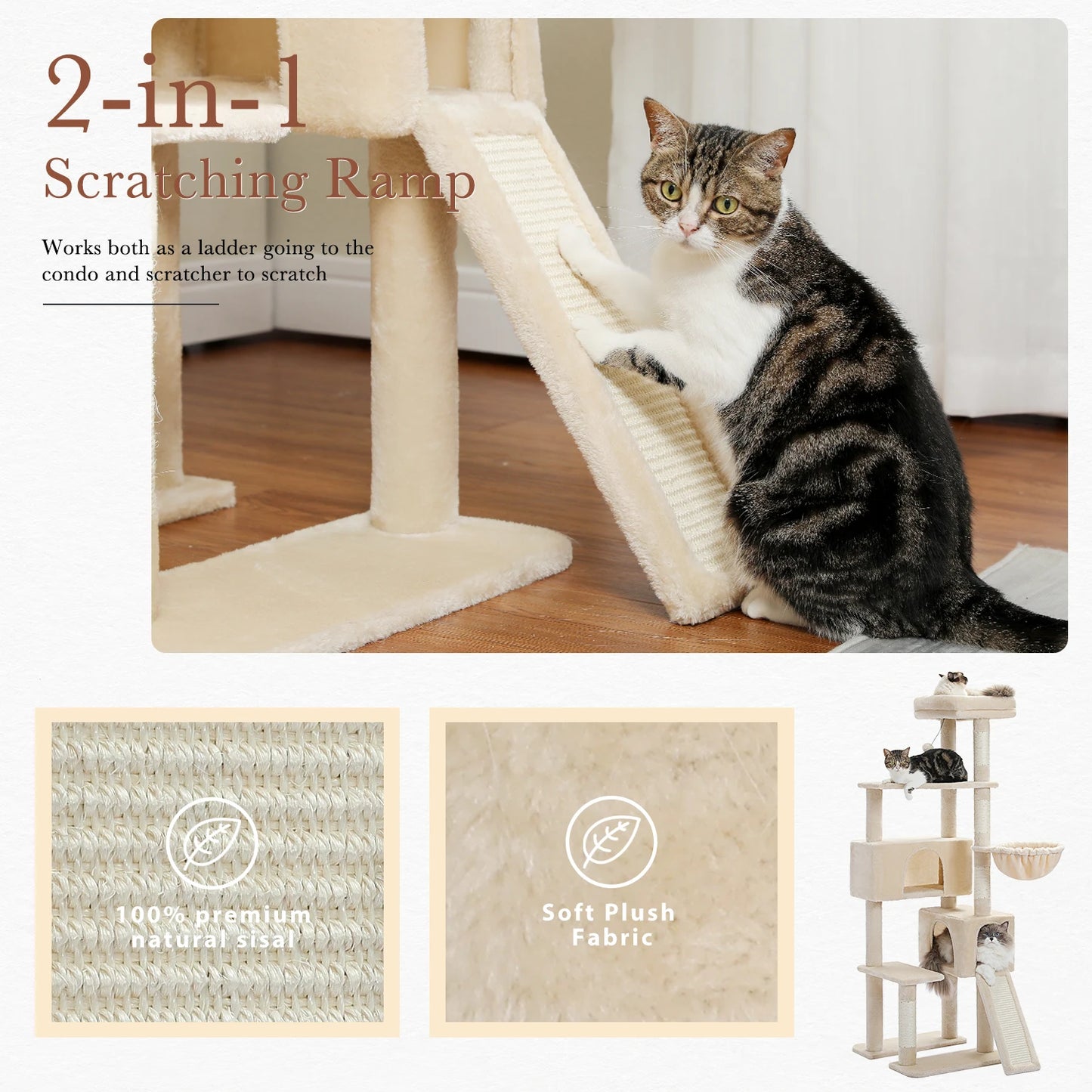 Multi-Level Cat Tree with Scratching Post