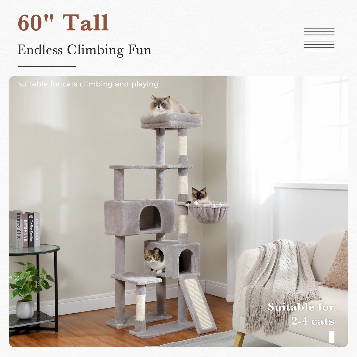 Multi-Level Cat Tree with Scratching Post