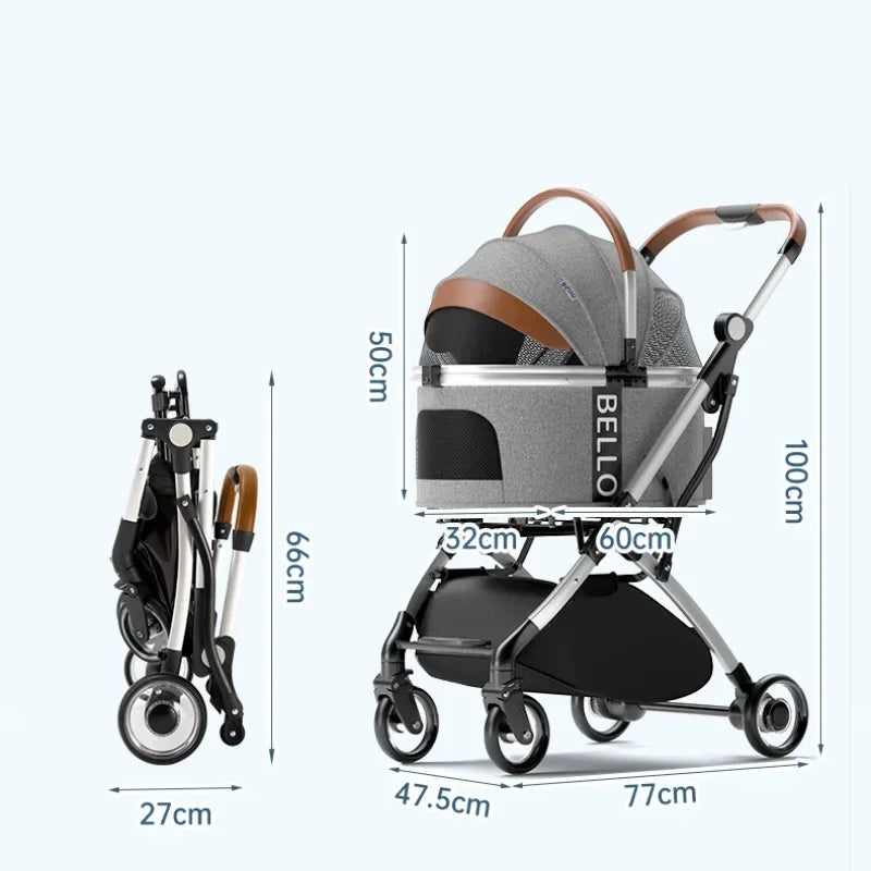 Detachable Aluminum Pet Stroller